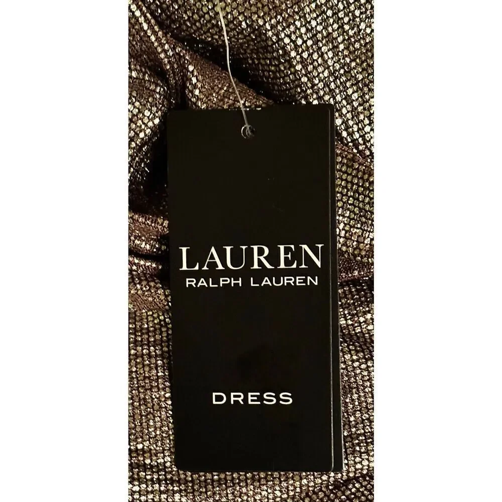 Lauren Ralph Lauren Metallic Off The Shoulder Gown NWT Size 8